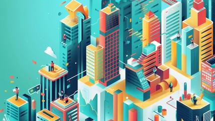 Pixel art annual reports, colorful and engaging, modern-retro style,