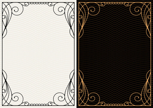 Set Template of Decorative vintage frames,borders rectangular shape. Baroque, Art Nouveau, Modern , Victorian style.