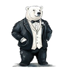 Polar bear formal wear fashion