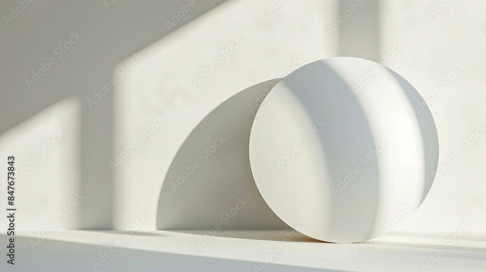 Poster abstract white studio background for product with generative ai. empty room with shadows and light o