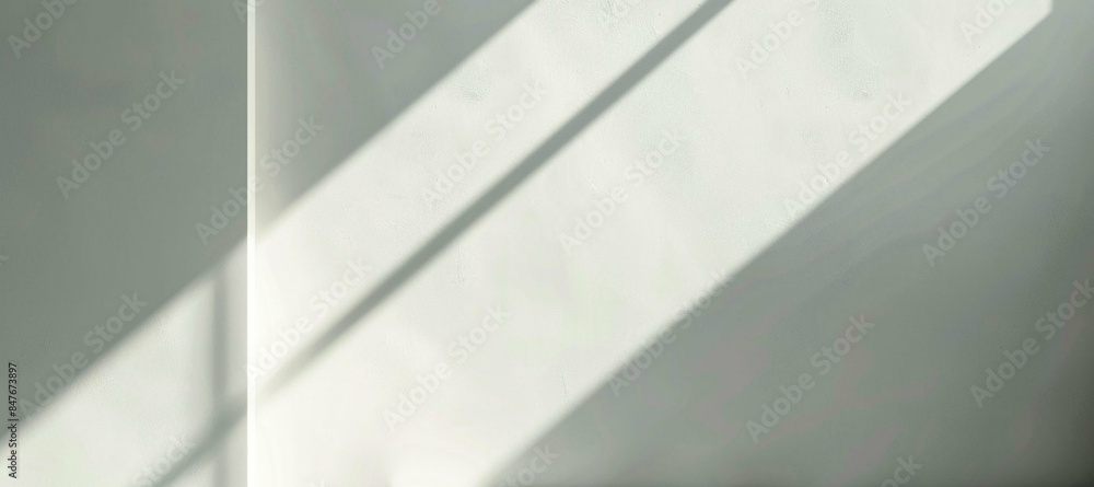 Poster abstract white studio background for product with generative ai. empty room with shadows and light o