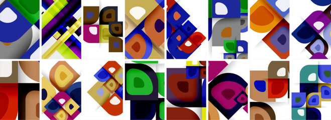 Set of low poly triangles poster geometric backgrounds. Vector Illustration For Wallpaper, Banner, Background, Card, Book Illustration, landing page