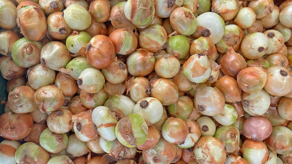 Dried onions from the market.