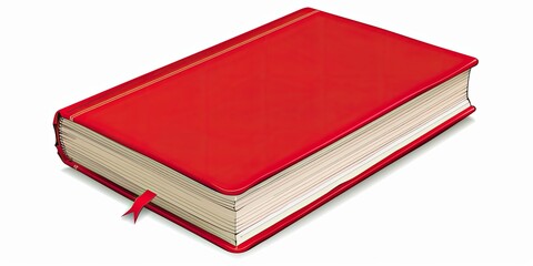 Minimalist Red Book on White Background