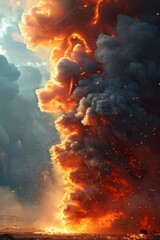the AI Image Generator, the Explosive Fiery Detonation