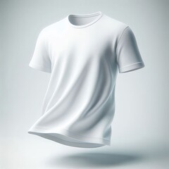 High-quality floating blank male t-shirts in various colors, ideal for mockups, presentations, and marketing materials