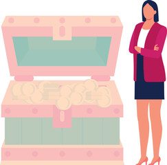 The girl is standing.