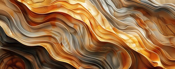 Abstract wave patterns in earth tones