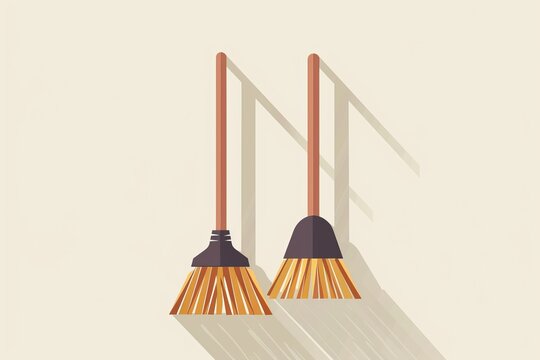 recommend clip art: Broom and dustpan sweeping icon