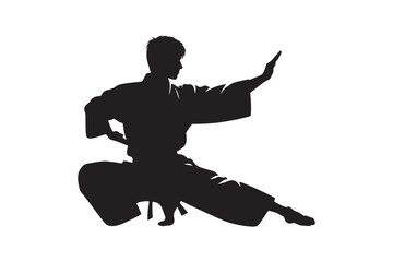 Martial arts silhouette.