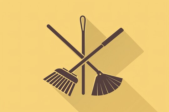 recommend clip art: Broom and dustpan sweeping icon