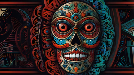 Naklejka premium Background Illustration that blends traditional tattoo theme