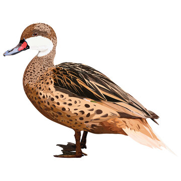 recommend clip art: Mandarin duck female graphic illustrated isolated .