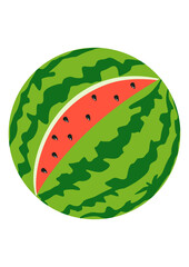 Fresh watermelon with cut hole