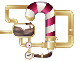 Chocolate factory elements of mechanisms and candies 15