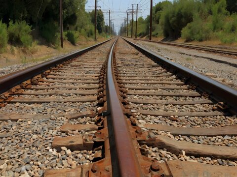 railroad tracks in the countryside
