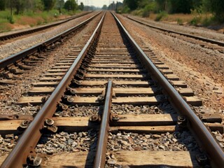 railroad tracks in the countryside