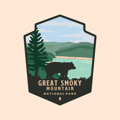 Great Smoky Mountain national park logo vector symbol illustration design