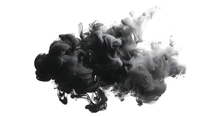 black Ink, gray color smoke ink blot on Png transparent Abstract background, PNG