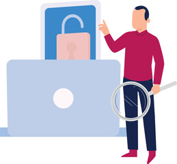 A boy is holding a magnifying glass.