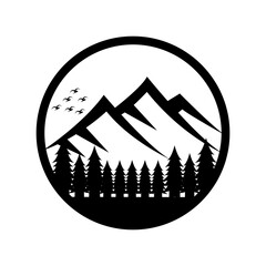 a set of mountains logos on a white background