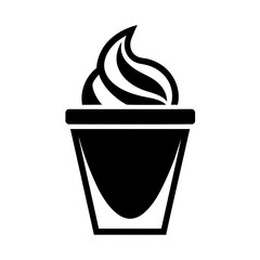 Minimalist cup ice cream logo vector art illustration.