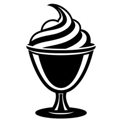 Minimalist cup ice cream logo vector art illustration.