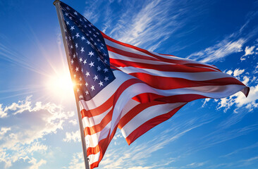 Obraz premium american flag waving