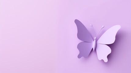 paper pink butterfly on the pink wall