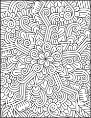 Hand- Drawn Mandala Coloring Page | Mandala Coloring Page For Adults | Floral Mandala Coloring Page