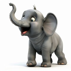 Happy Cartoon Elephant Character