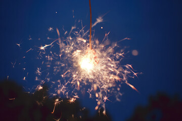 Fototapeta premium 火, 炎, 花火, 線香花火, 夏, 祝い, 祭り, 光, fire, flame, fireworks, sparkler, summer, celebration, festival, light