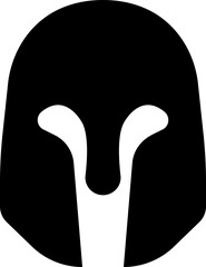 Spartan helmet icon in Fill style use for safety Greek gladiator design element emblem create for logo, symbol. Vector for apps and website isolated on transparent background. Trojan sign silhouette.