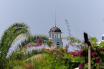 View of a beacon at sea in Turkey.
