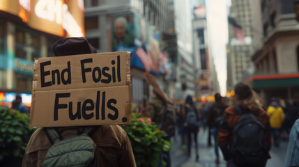 Climate Protest in New York City Street