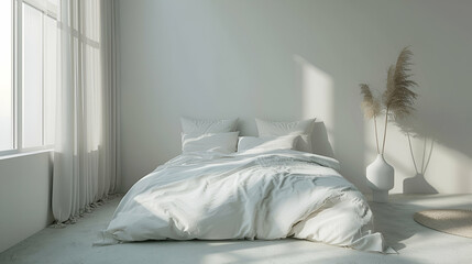 white bed in a bedroom