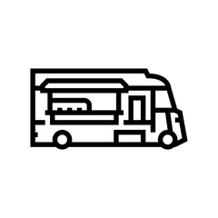 food truck street cafe line icon vector. food truck street cafe sign. isolated contour symbol black illustration