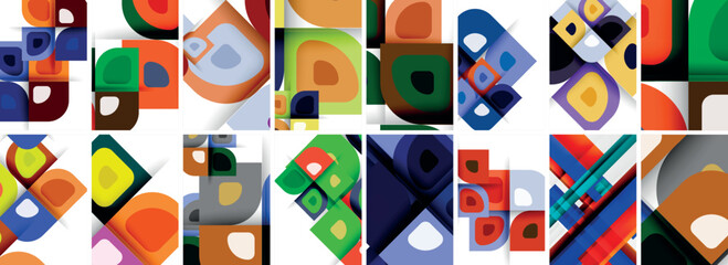 Set of low poly triangles poster geometric backgrounds. Vector Illustration For Wallpaper, Banner, Background, Card, Book Illustration, landing page