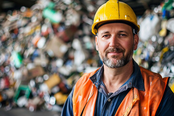 Generative AI, sorting garbage conceptual picture, social responsibility, civil cleaning service