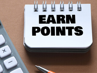 word Earn Points. the concept of income or earning