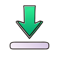 Percent down arrow sign outline icon isolated