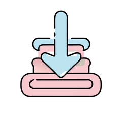 Obraz premium Percent down arrow sign outline icon isolated