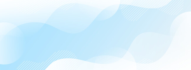 Banner background, blue and white gradations, wavy effect style, memphis, simple design. Eps10