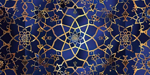 Golden and Blue Geometric Design
