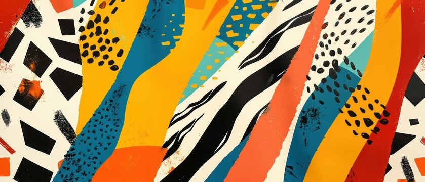 Safari animal prints in a vibrant geometric abstract design