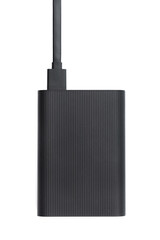 External power bank for charging mobile and other devices, isolated on a white background.