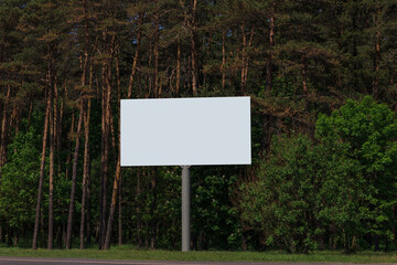 Background for design. Advertising billboard along the road in the city 