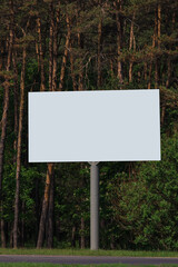 Background for design. Advertising billboard along the road in the city 