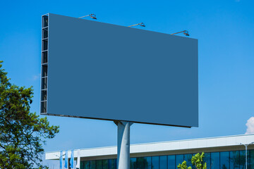 Background for design. Advertising billboard along the road in the city 