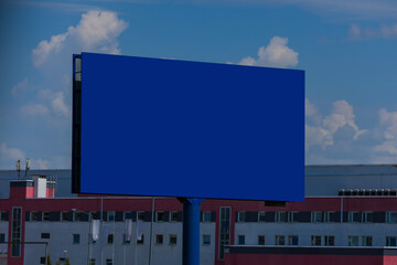Background for design. Advertising billboard along the road in the city 